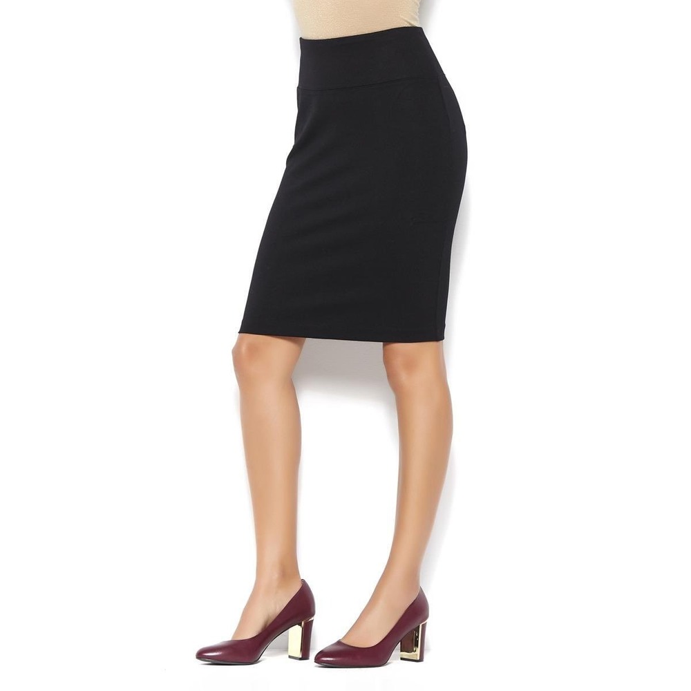 IMAN Global‎ Chic Touch of Gold Power Ponte Slimming Pencil Skirt